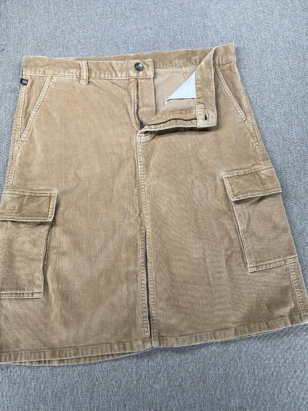 Polo Ralph Lauren Corduroy Cargo Skirt Women's 12 Brown Front Slit - Picture 6 of 13